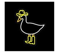 Pour les néons de décoration murale Lampe enseigne lumineuse néon canard rigolo cowboy oie, gravure LED, décoration pour chambre à thème animalier, 45 cm(C)