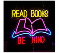 Pour les néons pour la décoration murale D'Ambiance Apaisante Lampe Enseigne Au Néon Alimentée par, Read Books Be Kind Lettre A Lumières Convient