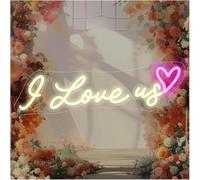 Pour les néons pour la décoration murale Panneau lumineux «Je nous aime» pour décoration murale, pour salle de mariage, chambre à coucher, demande en, fête, 42 x 13 cm(1)