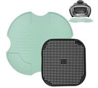Pour les Ninja Crispy Air Fryer FN101FR, Doublure en Silicone, Filet Anti éclaboussures en Silicone Lot de 2 Piècescompatibles Avec Les Accessoires Ninja Crispi (Vert)