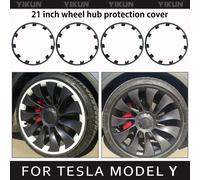 Pour les placements Modèle Y 21 Pouces Jante Moyeu De Roue Protection ABS Roue Garde Couvre Accessoires Auto Extérieur Patch Protectors2018-2024 white