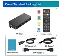 Pour l'Europe H.265 DVB-T2 & C décodeur TV Dolby HD 1080P Mini Tuner TV HEVC 10Bit U8mini récepteur numérique terrestre Support WiFi - Type U8mini-Standard-List #B