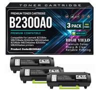 pour Lexmark B2338dw MB2338adw B2442dw MB2442adwe B2546dw MB2546adwe B2650dw MB2650adwe B2300A0 Noir Cartouches de Toner,B2300A0-3PC