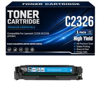 pour Lexmark C2326 Noir Cyan Jaune Magenta Cartouches de Toner pour Lexmark C2326 XC2326 Imprimantes Compatibles 24B7502 24B7499 24B7500 24B7501 avec Puce Haute capacité