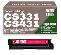 pour Lexmark Cartouches de Toner compatibles Haute capacité CS331 CS331DW CX331 CX331ADWE CS431 CS431DW CX431 CX431ADW avec Puce 20N20C0 20N20K0 20N20M0 20N20Y0,Magenta-CS331
