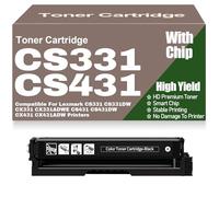 pour Lexmark Cartouches de Toner compatibles Haute capacité CS331 CS331DW CX331 CX331ADWE CS431 CS431DW CX431 CX431ADW avec Puce 20N20C0 20N20K0 20N20M0 20N20Y0,Black-CS331