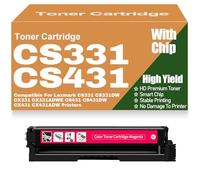 pour Lexmark Cartouches de Toner CS331 CS431 CX331 CX431 Noir Jaune Magenta Cyan Compatibles pour Lexmark CS331 CS331DW CX331 CX331ADWE CS431 CS431DW CX431 CX431ADW,Magenta-CS331