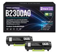 pour Lexmark MB2338adw MB2442adwe MB2546adwe MB2650adwe Cartouches de Toner B2300A0 Noir pour Lexmark B2338dw B2442dw B2546dw B2650dw Imprimantes avec Puce 3000 Pages,B2300A0-2PC