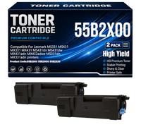 pour Lexmark MS431dn MS431dw MX431adn MX432adwe MS331dn MX331adn Cartouches de Toner Compatible 55B2X00 MS331 MS431 MX331 MX431 Toner avec Puce 20 000 Pages