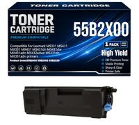 pour Lexmark MS431dn MS431dw MX431adn MX432adwe MS331dn MX331adn Cartouches de Toner Compatible 55B2X00 MS331 MS431 MX331 MX431 Toner avec Puce 20 000 Pages