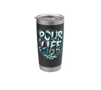 Pour Life Chemise de menuisier d’art en résine époxy Gobelet isotherme en acier inoxydable double paroi