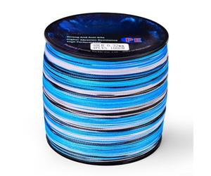 Pour ligne de pêche en polyéthylène tressé utilisant une configuration à 4 brins pour une résistance de flexibilité équilibrée et un risque réduit de glissement des nœuds (5 / 22,7 kg, bleu)