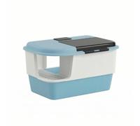 pour Litière Litière Fermée Bac à Litière Box Sanitaire pour Chat Captage des Granules Anti-odeurs en PP Grille Élevée pour Pattes Propres Adapté à Chat Actif Appartement Entrée, Color to 1