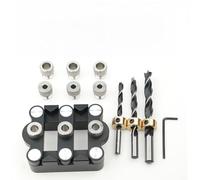 Pour localisateur de trou de précision pour le travail du bois : perforateur central 3 en 1 en aluminium anodisé pour tenons ronds et verticaux dans les gabarits de menuiserie
