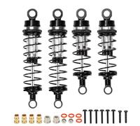 Pour Losi Pour Mini-B Pour Mini-T 1/16 1/18 2 Roues Motrices 4 Pièces Pièces Mise À Niveau Pour Voiture RC Amortisseur Avant En Alliage Dhuile PièCes D'Amortisseur(Black)