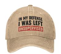 pour ma défense, j’AI été laissé sans Surveillance Hommes Femmes Casquettes de Baseball Casquettes drôles Chapeau Vintage extérieur Doux Trucker Chapeau