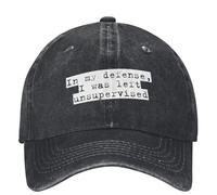 pour ma défense, j’AI été laissé sans Surveillance Tenues de Chapeau pour Hommes Femmes Casquette de Baseball Vintage Sun Trucker Chapeaux réglables