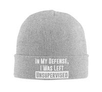 pour ma défense, J'Ai été laissé sans Surveillance. Bonnet, Cadeau, Homme, Bonnet d'hiver, Femme, Bonnet tricoté, Noir.