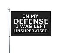 Pour Ma Défense, J'Ai Été Laissé Sans Surveillance. Drapeaux Décoratif Drapeau Éclatantes Décoration Bannière 90X150Cm Pour Plage Événement Vacances