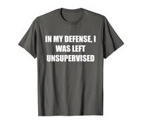 pour ma défense, J'Ai été laissé sans Surveillance T-Shirt, Homme, Asphalte, 6XL