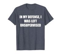 pour ma défense, J'Ai été laissé sans Surveillance T-Shirt, Homme, Bleu Chiné, XL