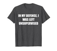pour ma défense, J'Ai été laissé sans Surveillance T-Shirt, Homme, Chiné Foncé, 6XL