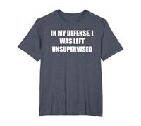 pour ma défense, J'Ai été laissé sans Surveillance T-Shirt, Homme Grandes Tailles, Bleu Chiné, 5X Tall