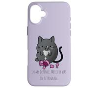 pour ma défense, Mercury était dans Retrograde Funny Cat Coque pour iPhone 16 Plus