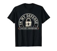 pour ma défense, on m'a laissé Un Graphique Sarcastique Non supervisé T-Shirt Graphique avec Valeur, Homme, Noir, XL