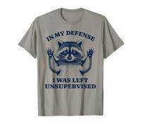 pour ma défense, on m'a laissé Un Raton Laveur sans Surveillance Vintage Funny T-Shirt