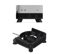 Pour Mac Mini M4, Base de ventilateur de refroidissement Impression 3D Anti-poussière Antidérapant Support Mini M4 Pro DIY Dissipation de la chaleur (Noir)