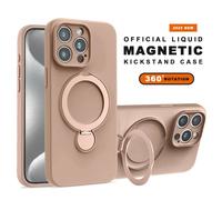 Pour Magsafe Support Coque De Téléphone Pour Iphone 16 Plus 13 14 15 16 Pro Max Liquide Silicone Support De Charge Magnétique Protecteur Couverture Souple.Brown.For Iphone 13