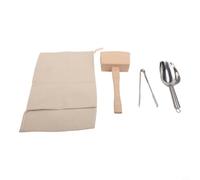 pour marteau de Menuisier en Bois Massif 350g - Maillet Rond pour Charpentier Frapper Ciseau pour sculpture Bois Artisanat 25x11cm(3pcs)