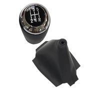 Pour MAZDA 3 BK BL 2006-2012 Pommeau Levier Vitesse Voiture En Cuir PU Soufflet Protection Démarrage Pommeau Levier Vitesse Couvercle Pommeau Levier Vitesse(5 Speed Set Chrome)