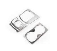 Pour Mazda CX-5 KF 2017 2018 2019 2020 2021 2022 2023 2024 Couverture Du Panneau Commande Central Et Du Levier Vitesses Cadre Pour Porte-gobelet YIJIAVSX(Argent)