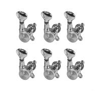 Pour mécaniques d'accordage de guitare électrique, chevilles de verrouillage 3L3R6L6R2L4R2R4L pour une précision d'accordage fiable (argent, 6 L)