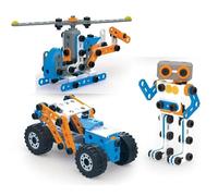 pour meccano - Seau Baril Construction Multi modeles 151 Pieces, 2 Outils - Robot, vehicule - Junior, Enfant - Set Jouet Steam + Carte