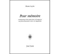 Pour mémoire - Pierre Leyris - Corti - broché - Essai