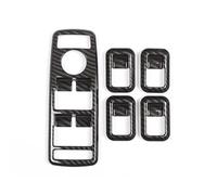 Pour Mercedes A B C E G GLE GLA CLA GLK Classe W176 W246 W204 W212 W166 ABS Bouton de lève-vitre de voiture Autocollant décoratif pour cadre Panneaux De Garniture Automobile(Carbon fiber Black)