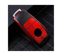 pour Mercedes pour Benz A C E S G Class GLC CLE CLA GLB GLS W177 W205 W213 W222 X167 AMG Coque D'Étui Clé Voiture en Cuir TPU(Rouge)