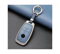pour Mercedes pour Benz A220 E63S AMG E LE 350 pour 4MATIC E300 E400 E43 W213 Coque Clé Voiture Alliage Zinc Porte-clés Étui(Bleu)