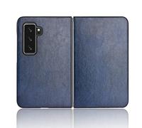 pour Microsoft Surface Duo 2 étui de Luxe en Cuir PU Hybride étui de téléphone PC élégant léger Mince Antichoc Housse de Protection (Bleu)
