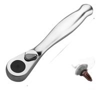 Pour mini liquet 6,35 mm, poignée à double tête à 72 dents avec bouton de dégagement rapide, compact pour CR-V Outil en acier pour fixation et réparation de précision (C)