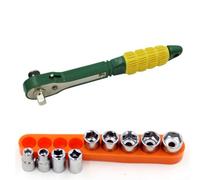 Pour mini liquet rapide de 6,35 mm, avec 9 douilles métriques de 5 mm à 13 mm et embouts de tournevis, outil compact en acier pour fixation automatique (10 pièces)