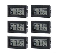 pour mini Digital Thermometer Hygrometer 6-Pack Indoor Monitor | 2-in-1 sensor, tracks pour temp and humidity, updates every pour 10s, compact design, pour ideal for home monitoring