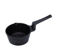 pour mini Oil Pouring Pan 24cm Marble Coated Beech Handle pour(black) | Ergonomic beech wood handle, safe hot oil pouring, burn protection, comfortable grip, 24cm compact size