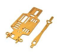 Pour Mini Q 1/28 Plaque Inférieure En Métal Multi-empattement Deuxième Plancher Télécommande Voiture Drift RC Accessoires Mise À Niveau OP ChâSsis Rc Rails Cadre(Yellow)