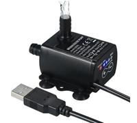 Pour mini USB ultra silencieux, alimenté par USB, en caoutchouc pour eau CC ultra silencieuse, convient pour le bureau et la maison. Caractéristiques : pompe sans balais, aimant permanent
