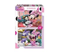pour Minnie Fan - Super Puzzles 2 x 20 Pieces avec Chat Figaro et Amie Daisy, Colore - Puzzle Enfant Fille - Set Jouet 4 Ans et Carte