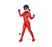 Pour miraculous - deguisement complet ladybug enfant 9/11 ans - combinaison + 6 accessoires (perruque, masque, etc) - set luxe + 1 carte